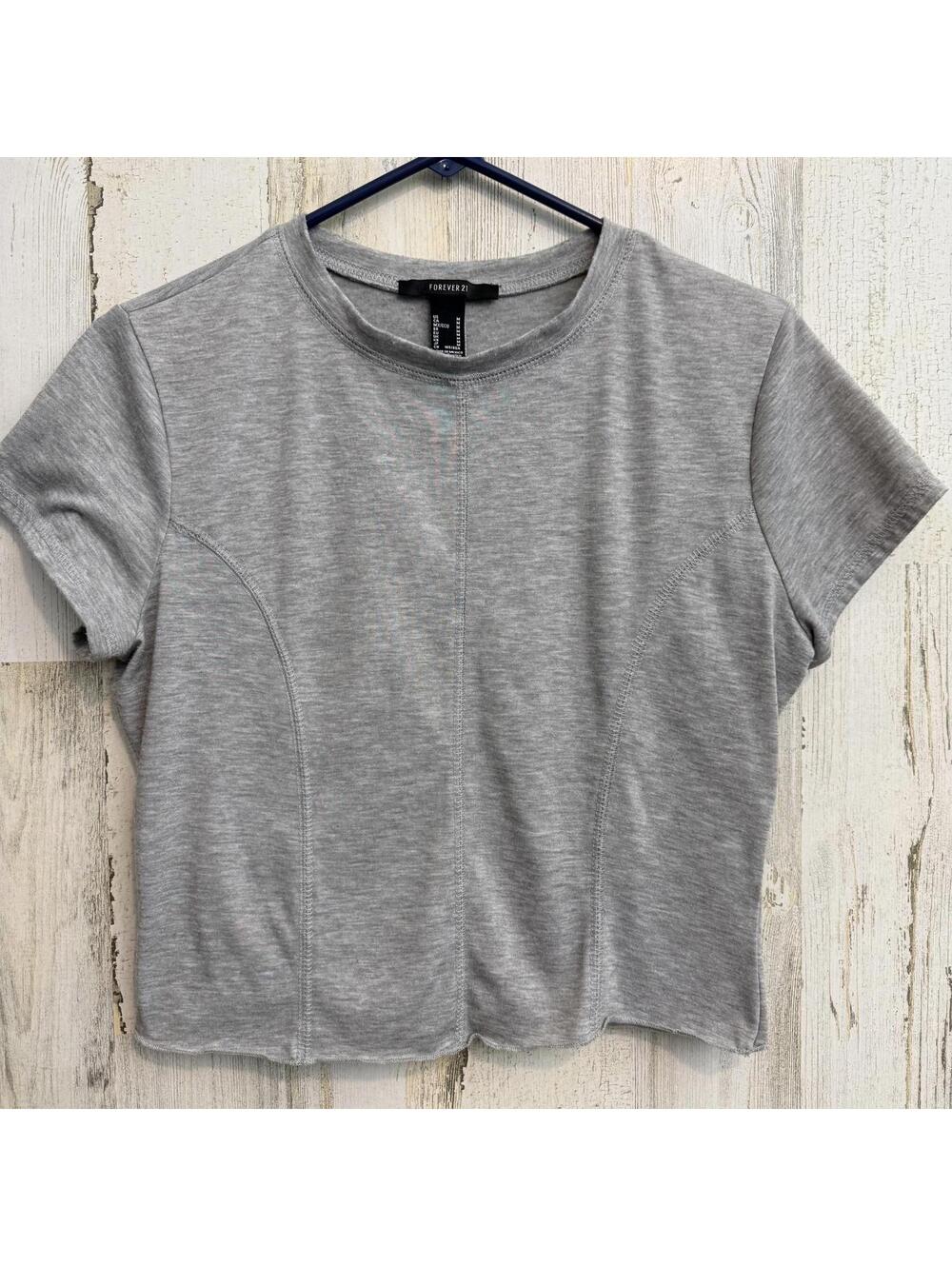 Forever 21 Women's Medium Detail Crop Top Short Sleeve Stretch Tee